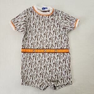 Vintage Neutral Tools Romper 18-24 months